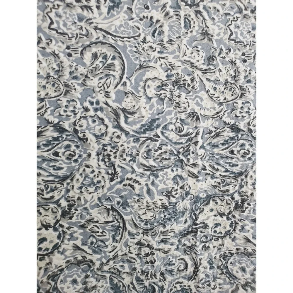 Peruvian Connection Maxi Dress Blue Gray Paisley Cotton Lycra Stretch Boho M